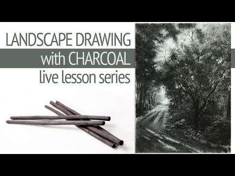 Landscape Drawing with Charcoal