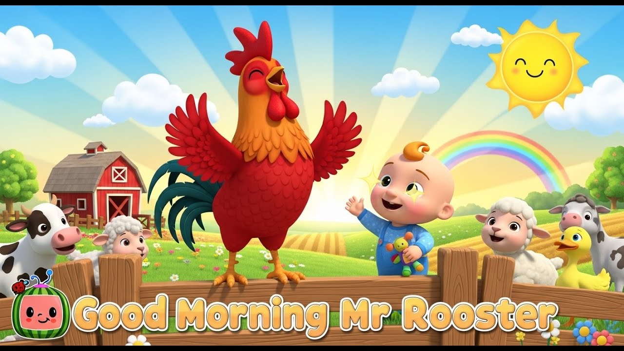 Good Morning Mr Rooster 🐓☀️ | Nursery Rhyme for Kids & Toddlers | Cartoon Animal Song