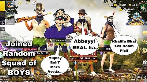 Joining random Squad of BOYS 😅 | Playing 1v3 with Them | ft.Uncle Majboor ❤️