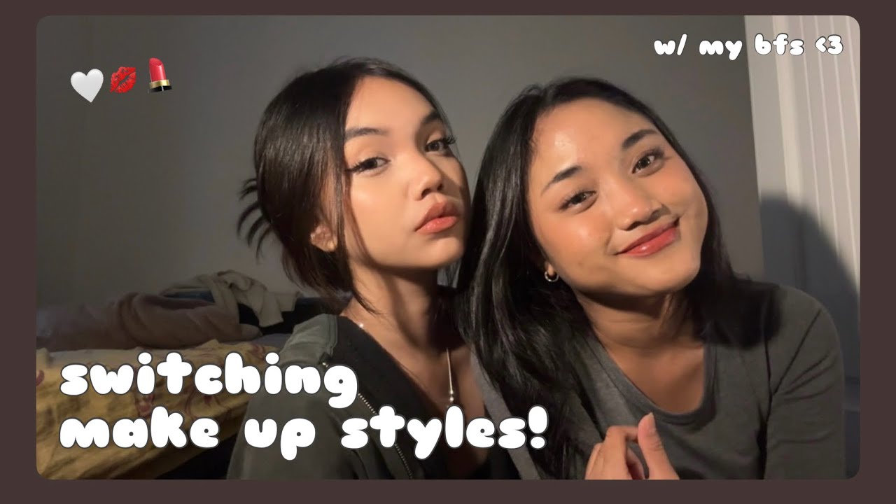 VLOG | switching make up style with my bfs 💄💋‼️: make up, mall, sushi!!