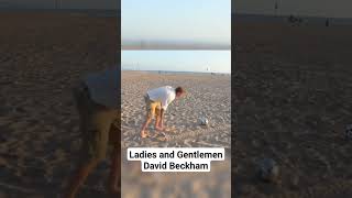 David Beckham Kicks The Ball Into The Trash Can