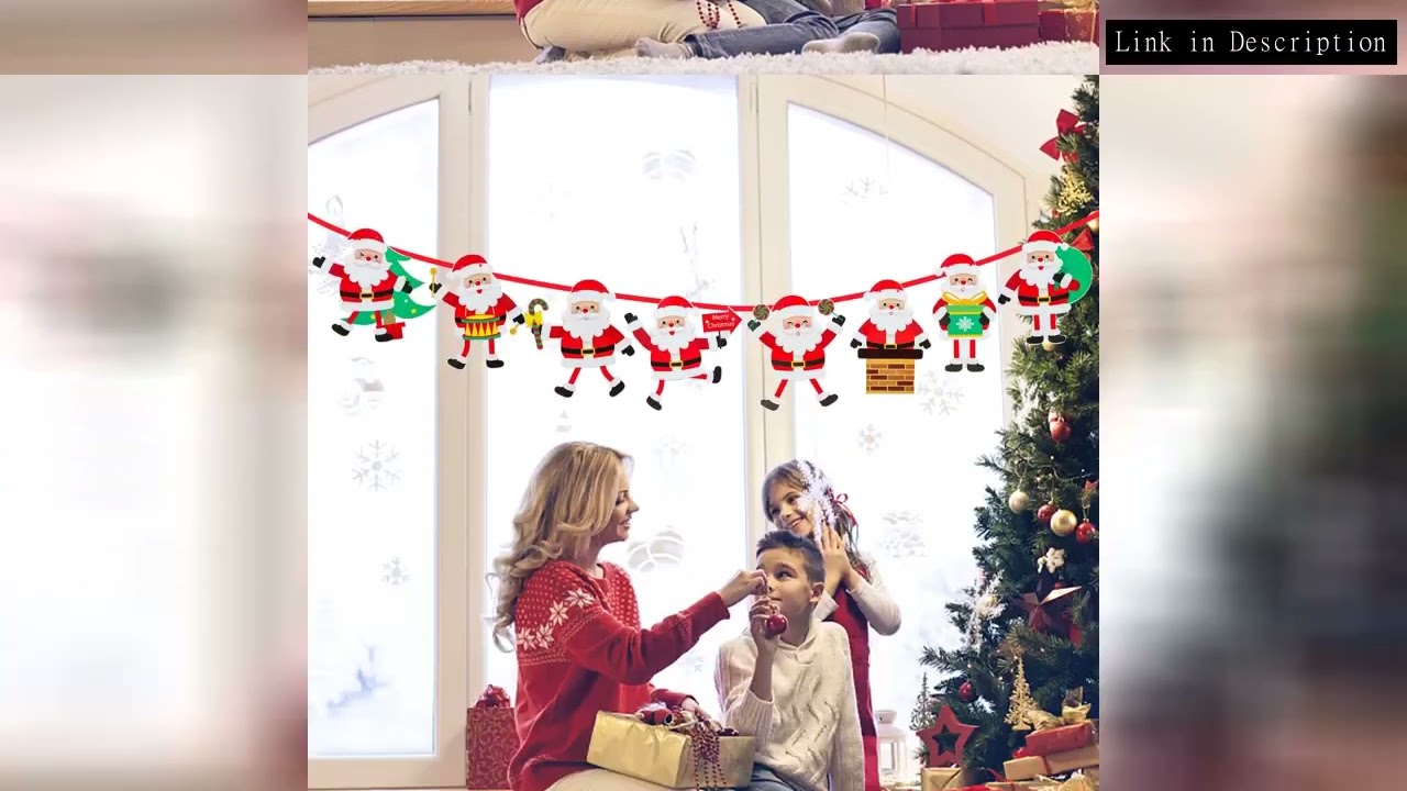 Santa Claus Christmas Banner 2023 Merry Christmas Decorations for Home Navidad Natal Noel Garland Xm