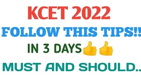 Kcet 2022 In 3 Days👍 Follow this tips✌️#kcet2021 #kcet2022 @Eyesorice