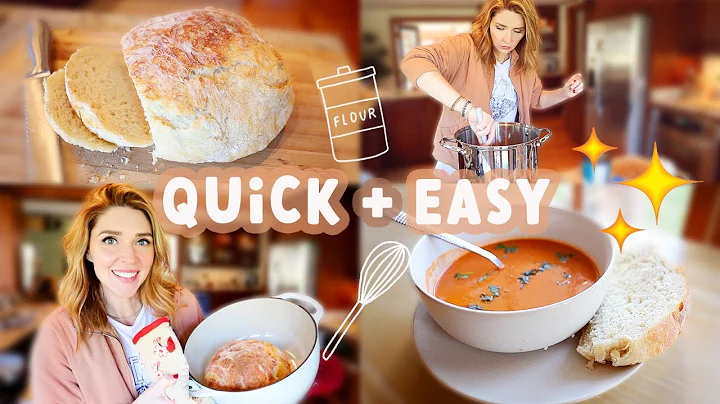 EASY BREAD FOR BEGINNERS!!  Tomato Soup + Spinach ...