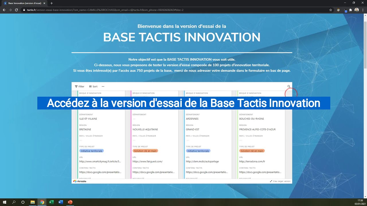 Tuto : Découvrez les fonctionnalités de la Base Tactis Innovation