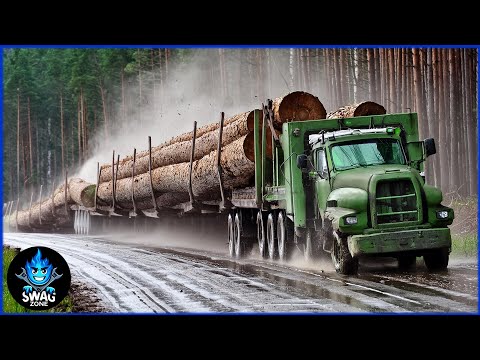 450 Extreme DANGEROUS Huge Wood Logging Truck