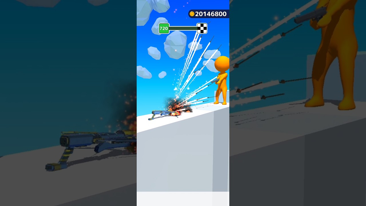 Gun Sprint 720 shooting run game Flip the gun and move forward to reach the goal 