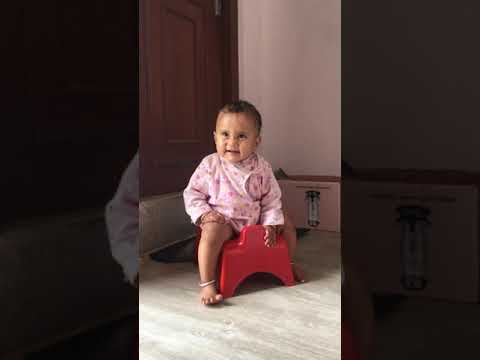 Potty training 9 months old baby.... funny video