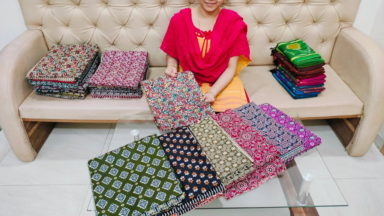 🌹8341904104🌹New collection of ajrak cotton printed dress materials with free shipping 💐💐