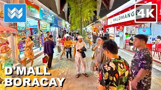 [4K] D'Mall Plaza in Boracay Philippines 🇵🇭 Night Walking Tour Vlog & Vacation Travel Guide 🎧