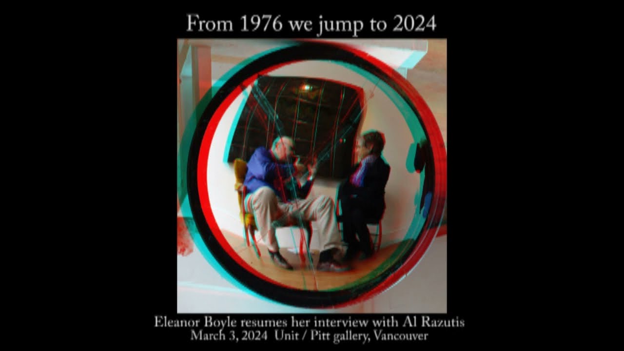 "Episode 2 -- This exhibit"  Interview by Eleanor Boyle of Al Razutis on current holographic show