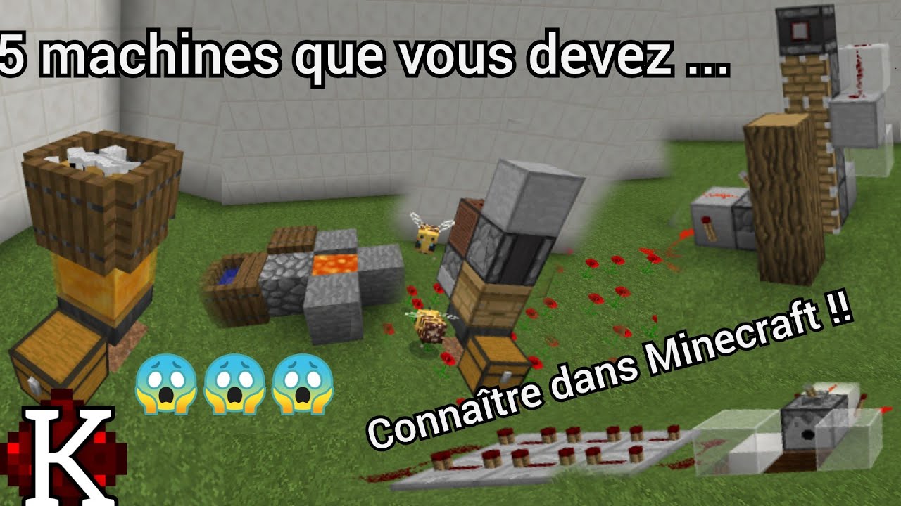 5 MACHINE QUE VOUS DEVEZ CONNAÎTRE DANS MINECRAFT ! Tuto Redstone