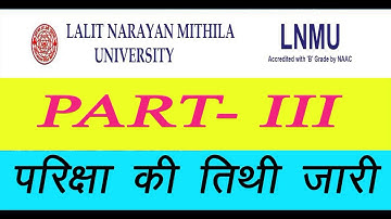 LNMU PART 3 EXAM ROUTINE 2019