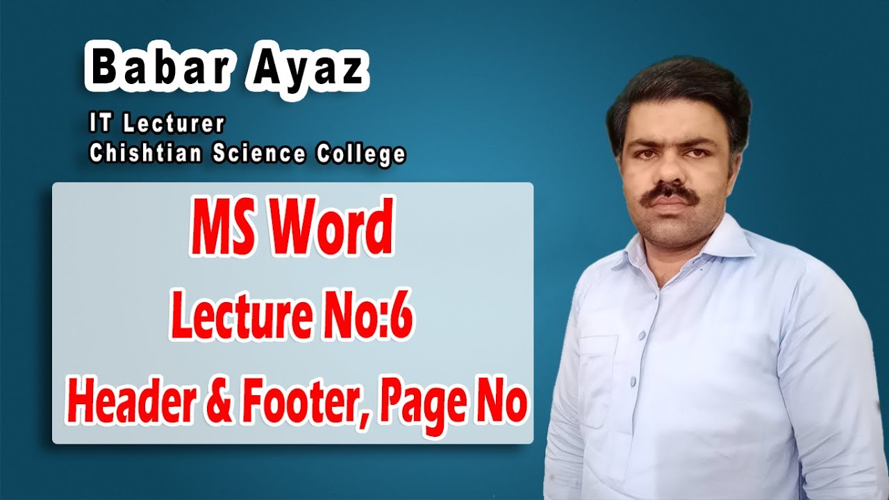 Header footer in ms word in urdu | page number in ms word | MS Word by