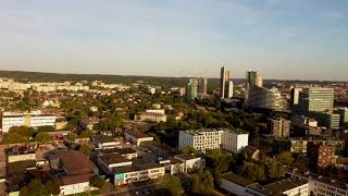 Vilnius Lithuania Drone Spin Landing View 4K