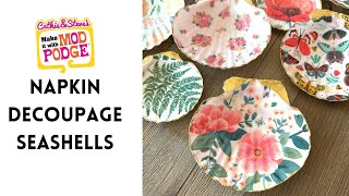 How To Napkin Decoupage Seashells screenshot 4