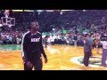 The Boston Celtics Miami Heat Take The Floor 