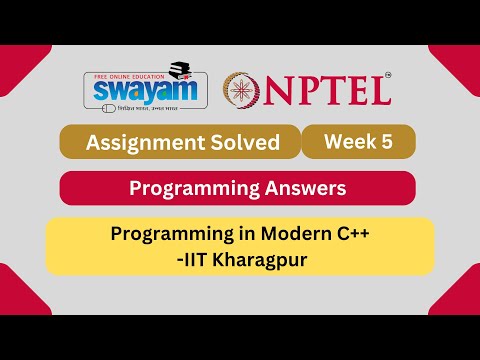 CODE | Programming in Modern C++ Week 5 || NPTEL Answers || My Swayam || #nptel #nptel2024 #myswayam