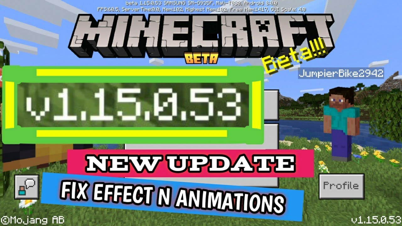 UPDATE MCPE TERBARU V.1.15.0.53 - NEW EFFECT - YouTube