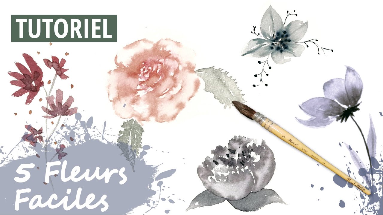 Cours d'aquarelle en ligne - Fleurs à l'aquarelle