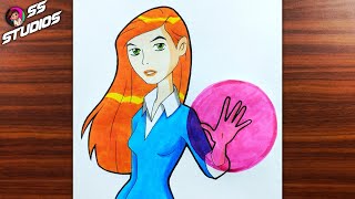How to Draw Gwen From Ben 10 - Alien Force | Drawing Gwen Tennyson From Ben 10 - Alien Force screenshot 4