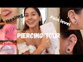 PIERCING TOUR // All about my piercings: industrial, conch, rook, daith and more! (healing & pain).