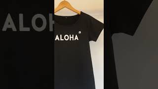 ALOHA+椰子マーク 黒色 フラTシャツ［hula Tshirt］BLUE HEAVEN COMPANY #shorts