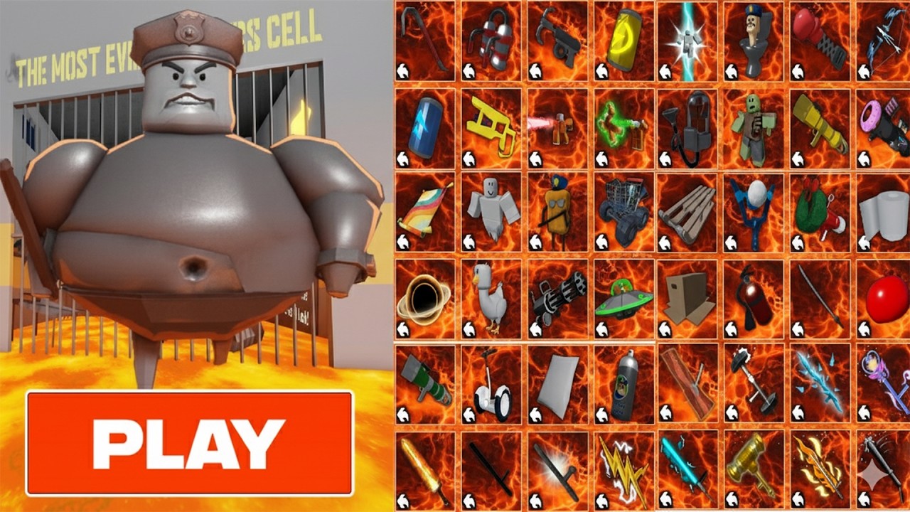 BARRY'S PRISON RUN! (OBBY) LAVA MODE - All Items & All Morphs Unlocked: Alien, Barry, Papa Pizza...
