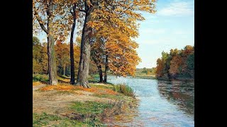 Осенний пейзаж с рекой и кленом|Как нарисовать клен осенью #живопись #арт #уроки #пейзаж