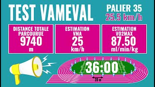 VAMEVAL [BANDE SON TEST VMA] - Bips, paliers, distance, estimation vma et vo2max