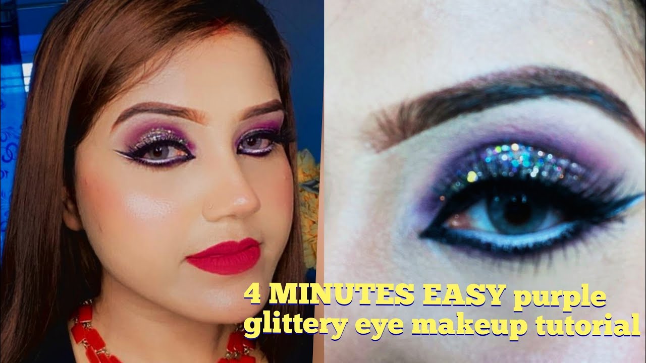quick & easy purple eyeshadows - youtube Images High... 4 MINUTES EASY Purple Glittery Eye Makeup|| #makeup #makeupartist # ...