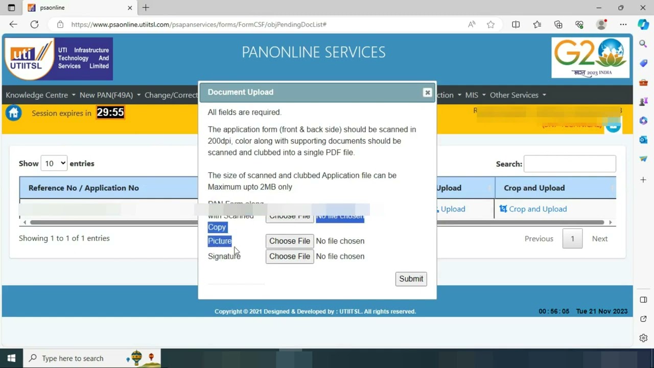 Coupon number not show in document upload option || How to upload document objection option uti psa