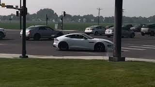 Jaguar F type with a straight pipe exhaust