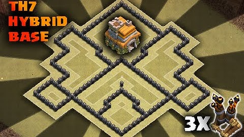 Clash of Clans (COC) Th7 hybrid base | Dark elixir farming base (New update)