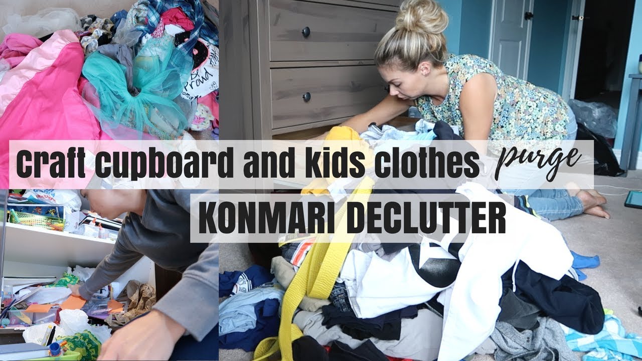 KONMARI METHOD DECLUTTER | CRAFT CUPBOARD AND KIDS CLOTHES PURGE | Nesting Story