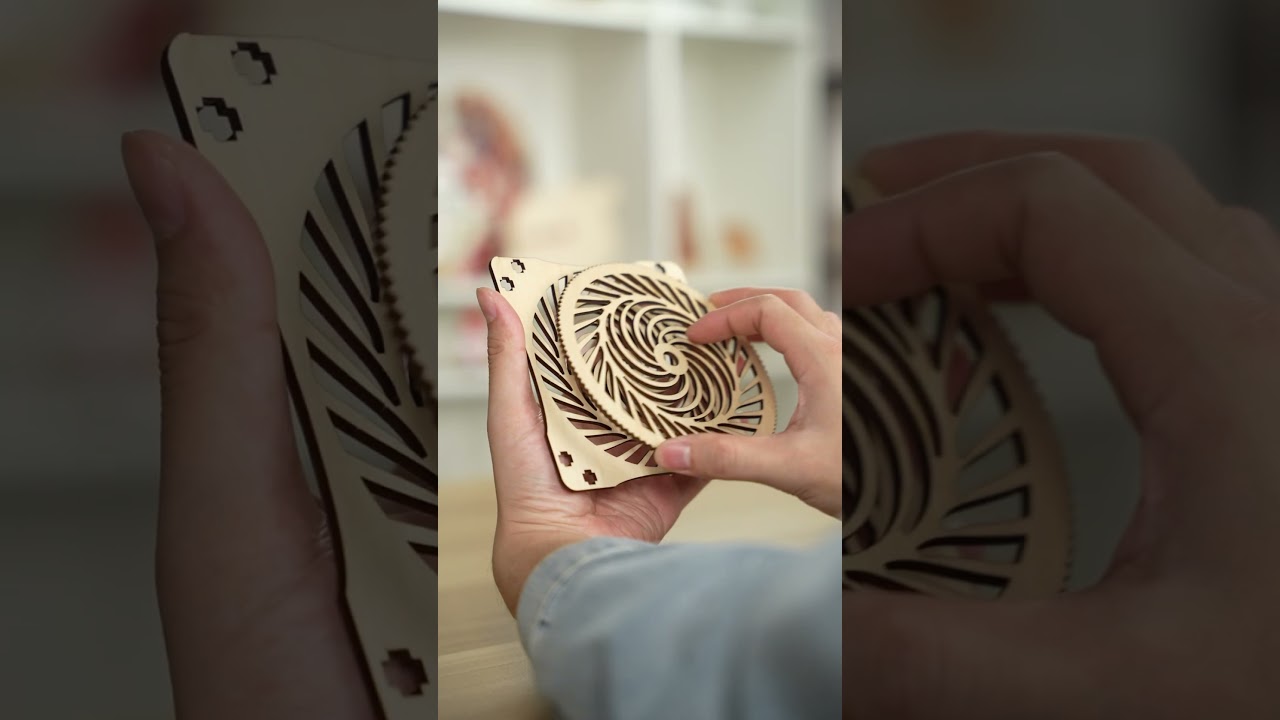 Wooden Rotating Cup Coaster -  Made by Sculpfun S30 Pro   
