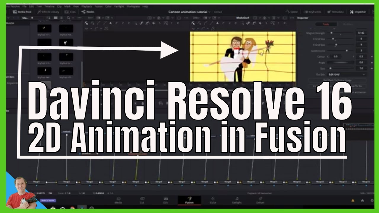 Davinci Resolve 16 How To Make A 2d Cartoon Animation In Fusion Youtube