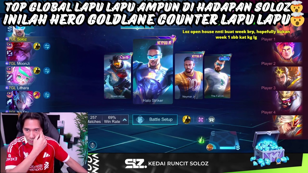 TOP GLOBAL LAPU LAPU AMPUN DI HADAPAN SOLOZ🤯INILAH HERO GOLDLANE COUNTER LAPU LAPU🤯