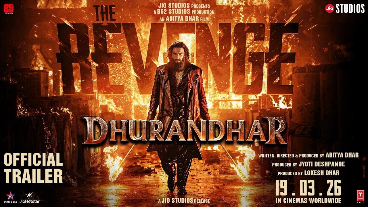 Ranveer Singh in an action scene from Dhurandhar 2 promoting the film’s theatrical release.