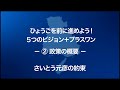 [さいとう元彦の約束]②政策の概要「5つのビジョン＋プラスワン」[兵庫県知事選]