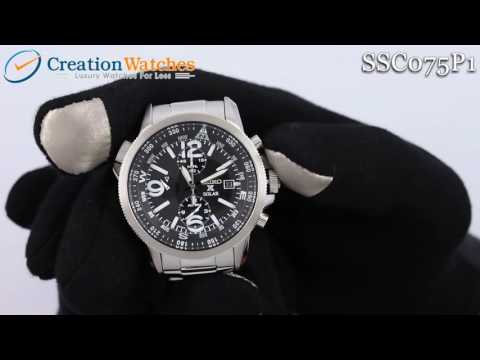 Seiko Solar Alarm Chronograph SSC075 SSC075P1 SSC075P - YouTube