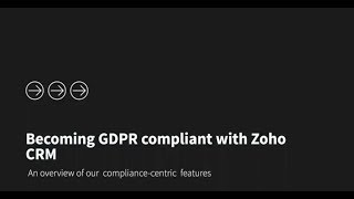 Information GDPR Features overview for Zoho CRM News