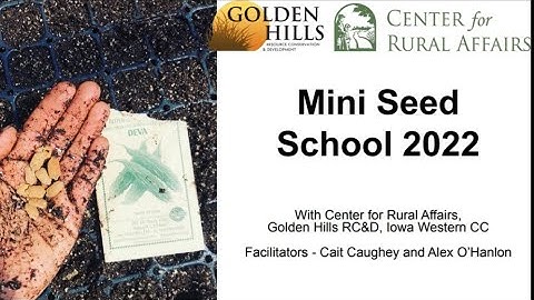Mini Seed School Session 1 recording
