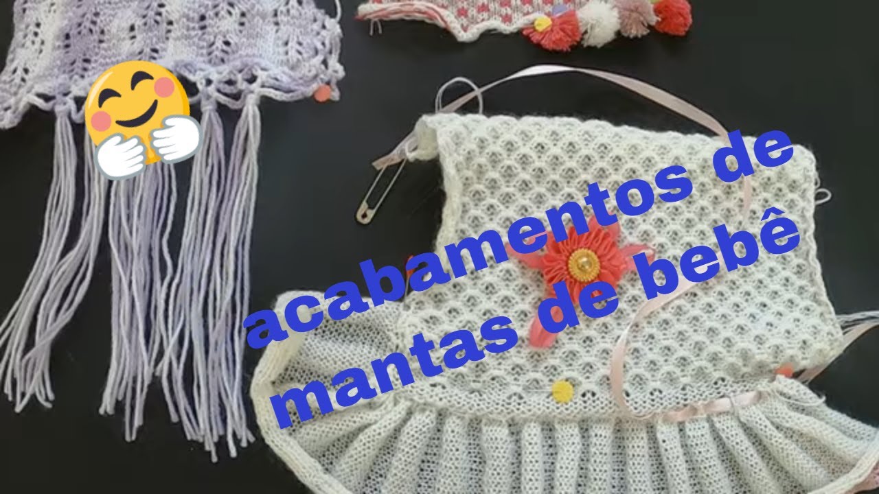 acabamentos para manta de bebê em máquina de tricô