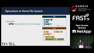 FAST '19 - Orion: A Distributed File System for Non-Volatile Main Memory and RDMA-Capable Networks
