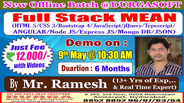 Full Stack MEAN Offline Training @ DURGASOFT