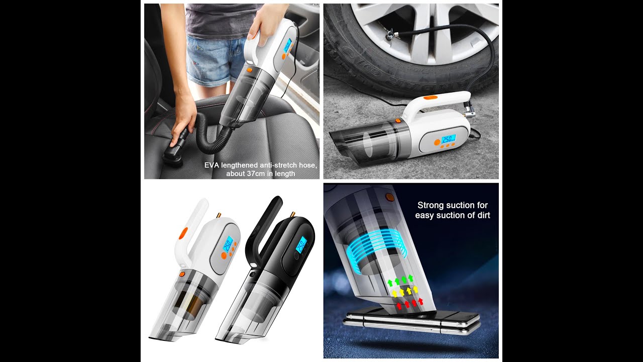 4 in 1 Smart Multipurpose Car Vacuum Cleaner - (With Emergency Tire inflation)