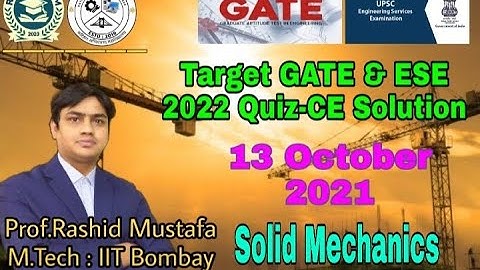 Target GATE & ESE 2022 Quiz-CE Solution | Solid Mechanics | 13 October 2021