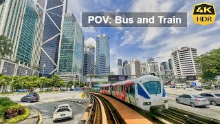 POV: Travelling with Bus and Train in Kuala Lumpur [4K HDR 60fps] Malaysia