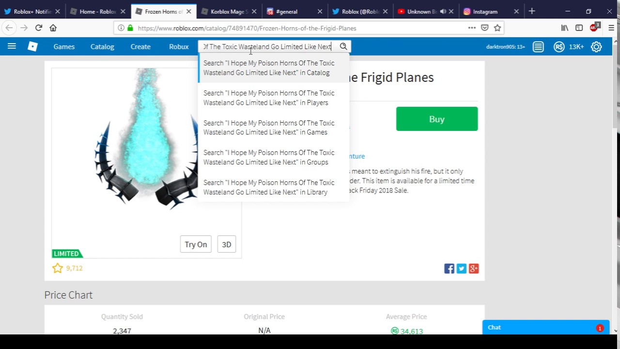 Frozen Horns Of The Frigid Planes Went Limited Roblox Black Friday Sale 2018 20 Youtube - roblox frozen horns of the frigid planes